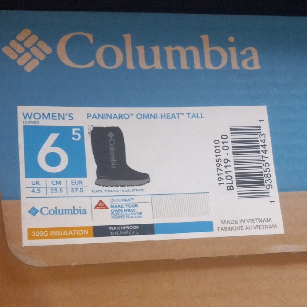 Columbia Women's Size 6.5 Paninaro Omni-Heat Tall Winter Boots - Black